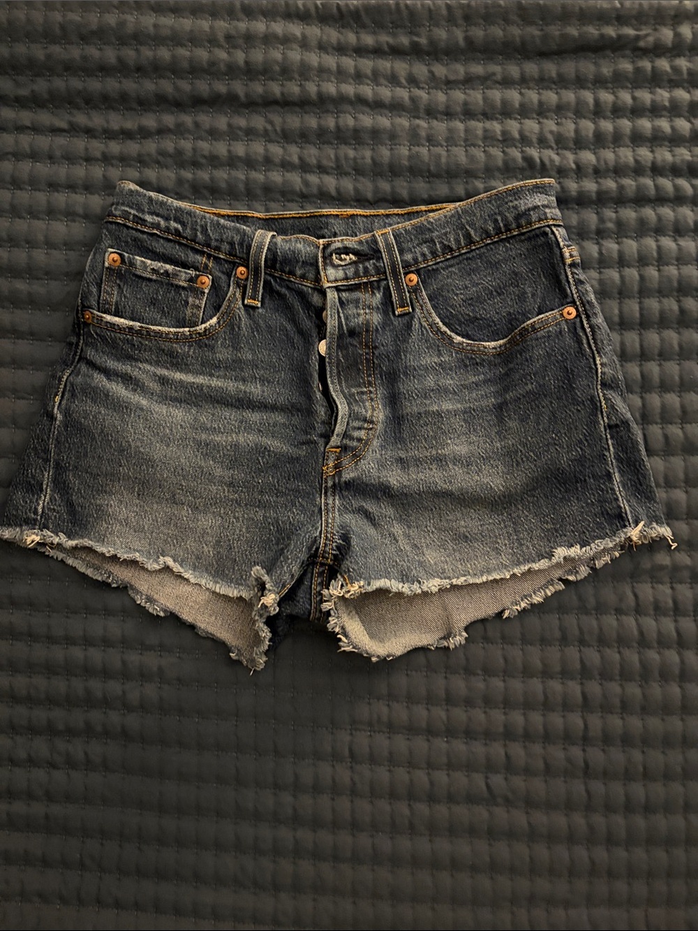 Levi's Dark Indigo Cutoff Denim Shorts